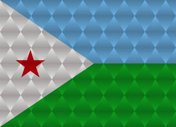 Djibouti low poly flag — Stock Vector