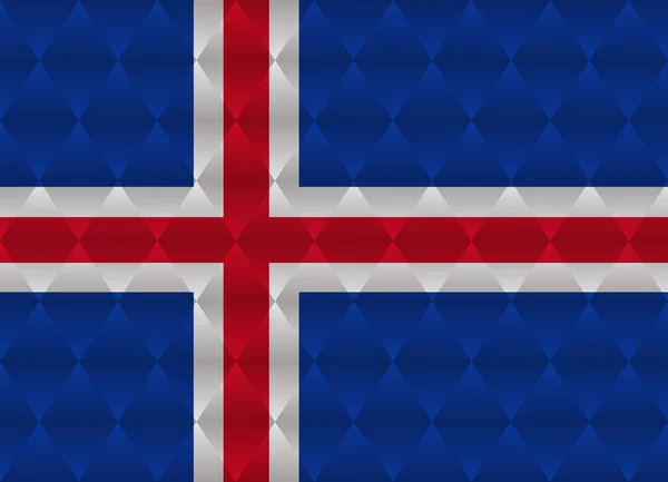 Isländische Low-Poly-Flagge — Stockvektor