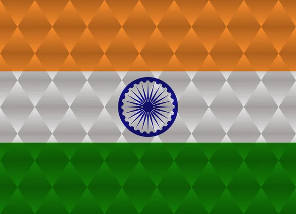 Indien Low-Poly-Flagge — Stockvektor