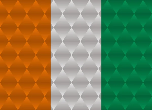 Elfenbenskusten låg poly flagga — Stock vektor