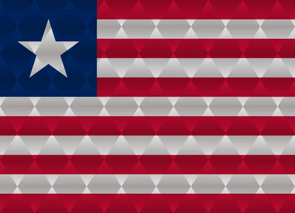 Liberya düşük Poli bayrak — Stok Vektör