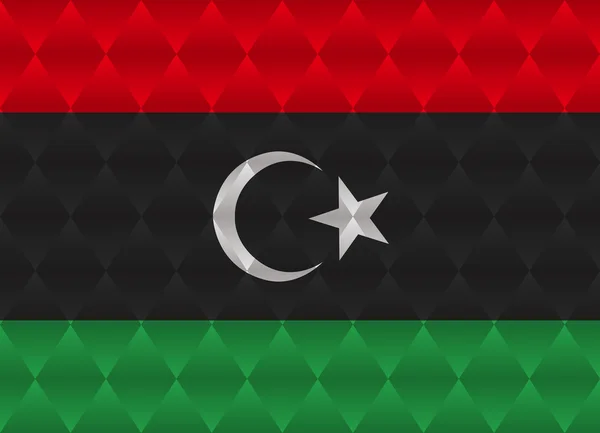 Libysche Low-Poly-Flagge — Stockvektor
