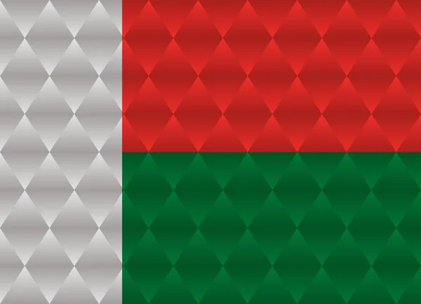 Madagaskar Low-Poly-Flagge — Stockvektor