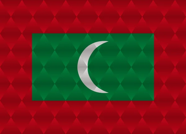 Maldivas baixo poli bandeira — Vetor de Stock
