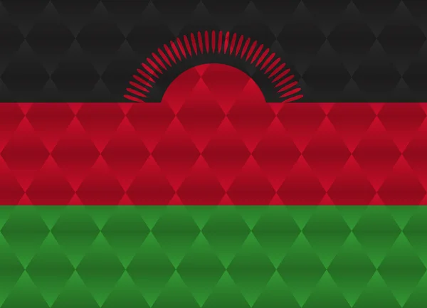 Malawi Low-Poly-Flagge — Stockvektor