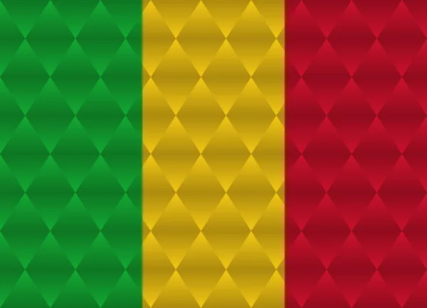 Mali låg poly flagga — Stock vektor