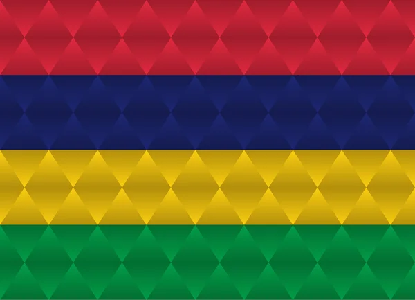 Mauritius laag poly vlag — Stockvector