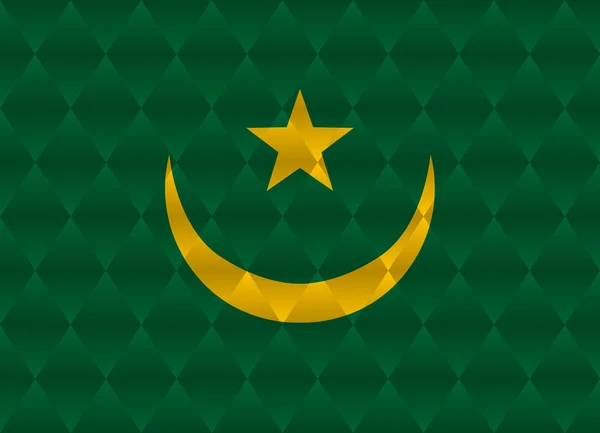 Mauritánia alacsony poly zászló — Stock Vector