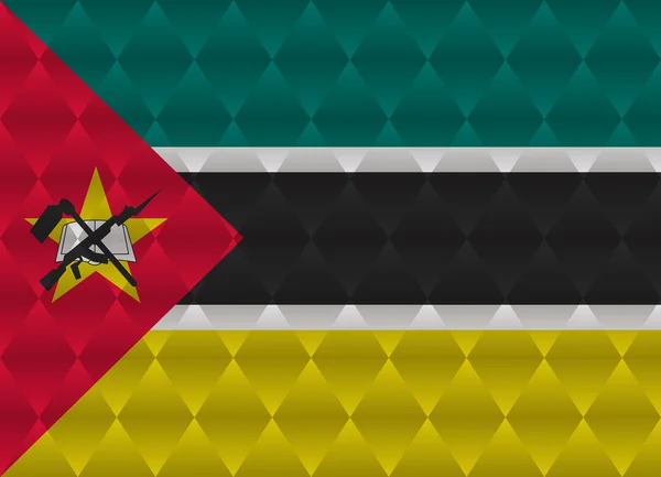 Мозамбік низький полі прапор — стоковий вектор