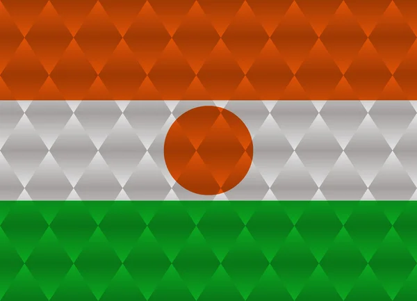 Niger låg poly flagga — Stock vektor