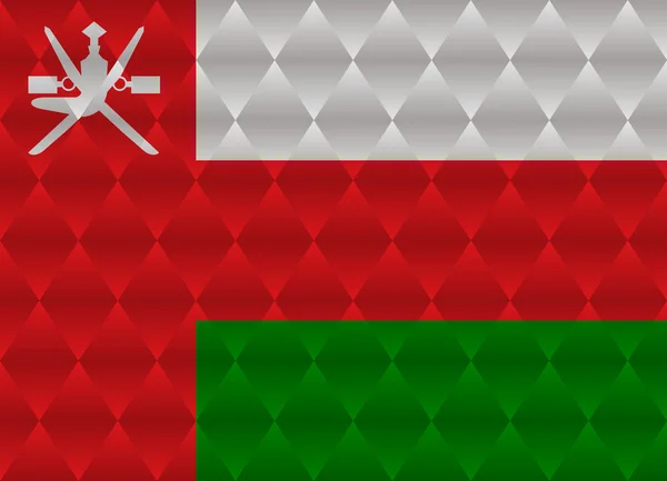 Oman drapeau bas poly — Image vectorielle