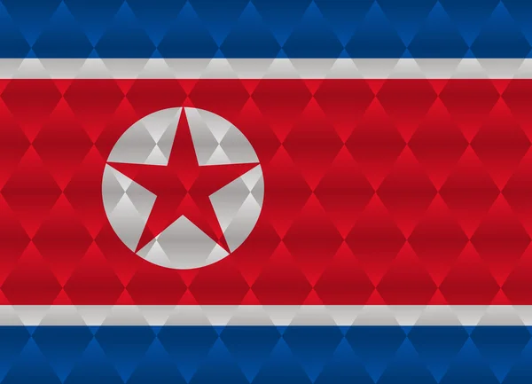 Nord Corea basso poli bandiera — Vettoriale Stock