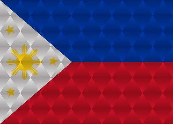 Philippines bandera baja de poli — Vector de stock