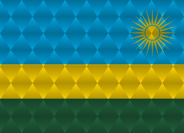 Rwanda bandera de poli baja — Vector de stock