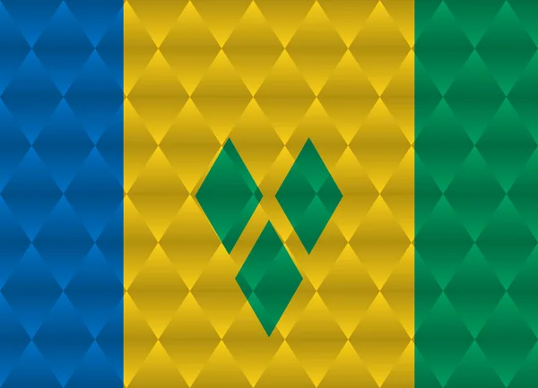Svatý Vincenc a Grenadiny nízké poly vlajka — Stockový vektor