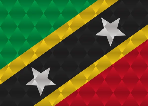 Saint kitts e nevis baixo poli bandeira —  Vetores de Stock