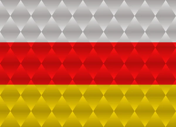 South ossetia low poly flag — Stock Vector