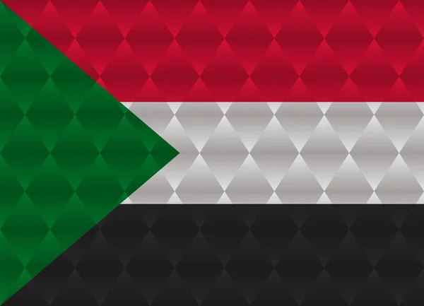 Sudan low poly flag — Stock Vector