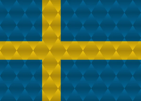 Schwedische Low-Poly-Flagge — Stockvektor