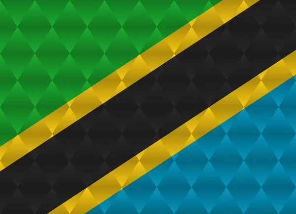 Vlag van Tanzania laag poly — Stockvector