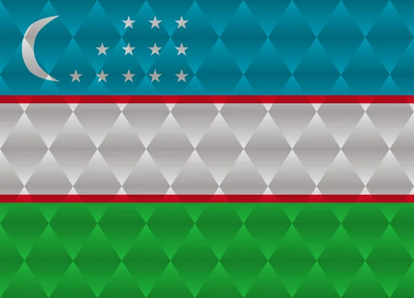 Oezbekistan laag poly vlag — Stockvector