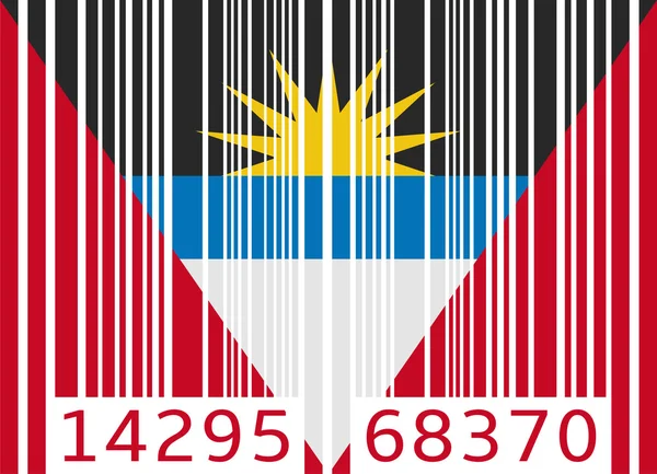 Barcode-Flagge Antigua und Barbuda — Stockvektor