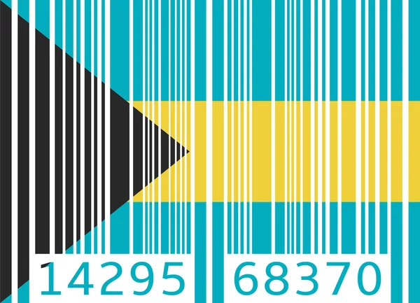 Código de barras bandeira bahamas —  Vetores de Stock