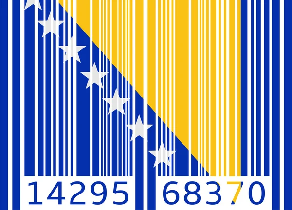 Código de barras flag bosnia y herzegovina — Archivo Imágenes Vectoriales