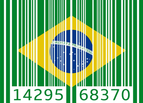 Barcode-Flagge Brasilien — Stockvektor