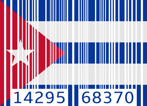 Code à barres drapeau cuba — Image vectorielle