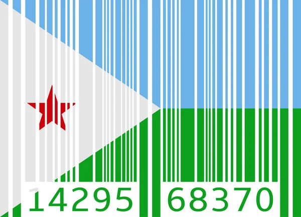 Código de barras flag djibouti — Archivo Imágenes Vectoriales