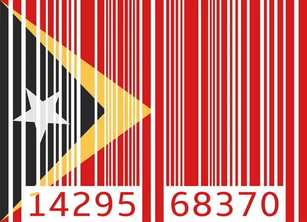 Streckkod flagga Östtimor — Stock vektor
