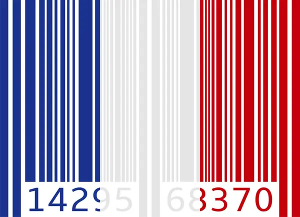 Barkod bayrak Fransa — Stok Vektör