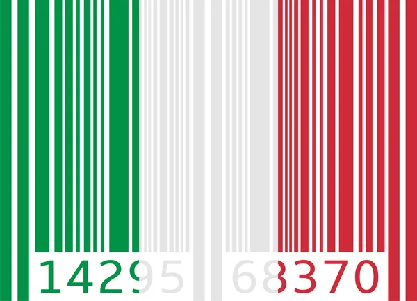 Code à barres drapeau italie — Image vectorielle