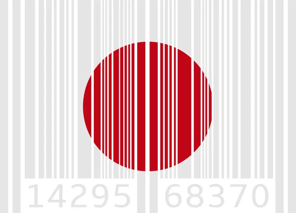 Code à barres drapeau japon — Image vectorielle