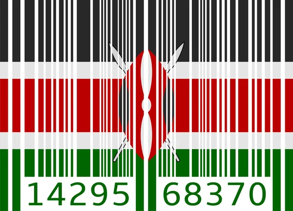 Código de barras bandeira kenya — Vetor de Stock