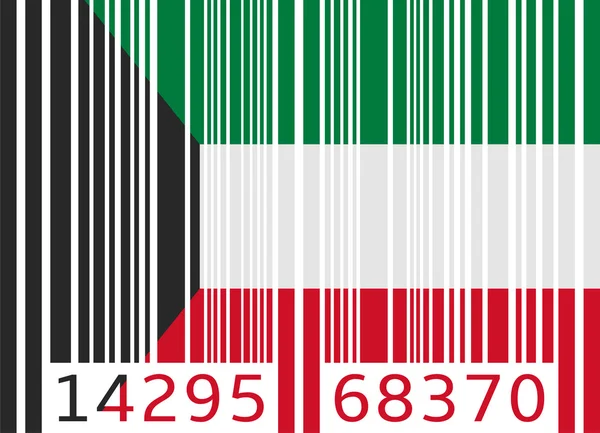 Bandera de código de barras kuwait — Archivo Imágenes Vectoriales