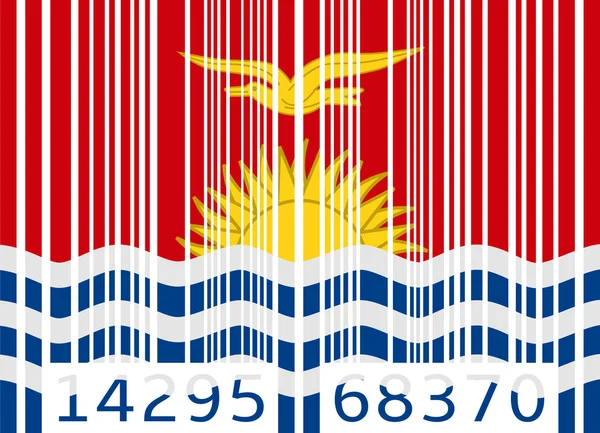 Código de barras bandeira kiribati — Vetor de Stock