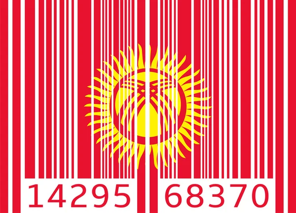 Streckkod flagga Kirgizistan — Stock vektor