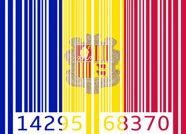 Bandera del código de barras andorra — Archivo Imágenes Vectoriales