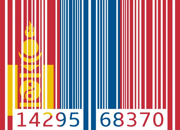 Código de barras flag mongolia — Archivo Imágenes Vectoriales