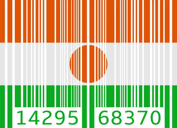 Barcode flag niger — Stockvektor