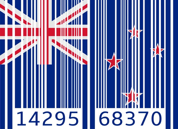 Bar code flag new zealand — Stock Vector