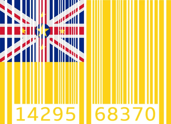 Código de barras bandera niue — Archivo Imágenes Vectoriales
