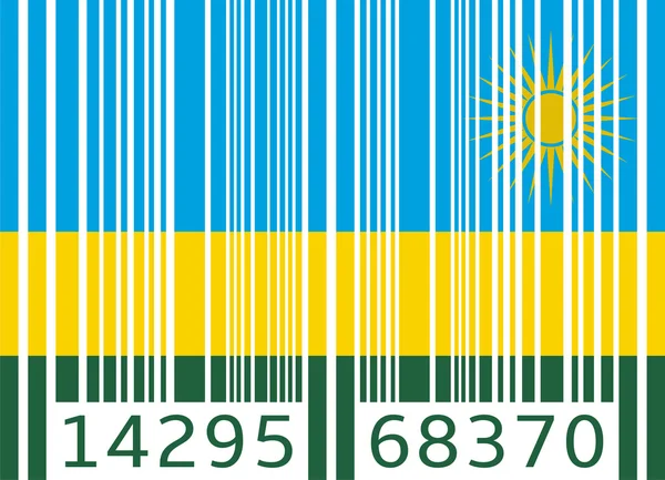 Barkod bayrak Ruanda — Stok Vektör