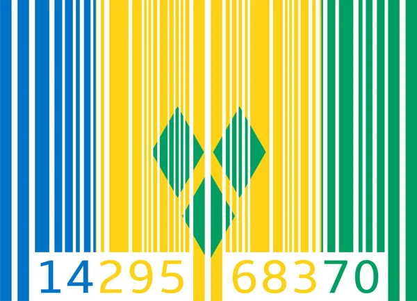 Прапор штрих-коду святий Вісент і гранати — стоковий вектор