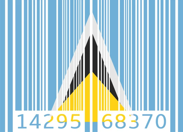 Code à barres drapeau Sainte Lucie — Image vectorielle