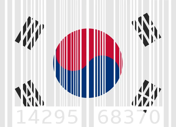 Código de barras flag south korea — Vector de stock