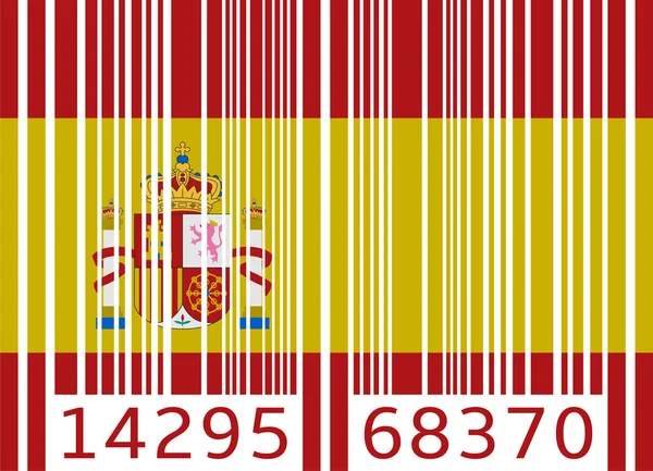Barkod bayrak İspanya — Stok Vektör