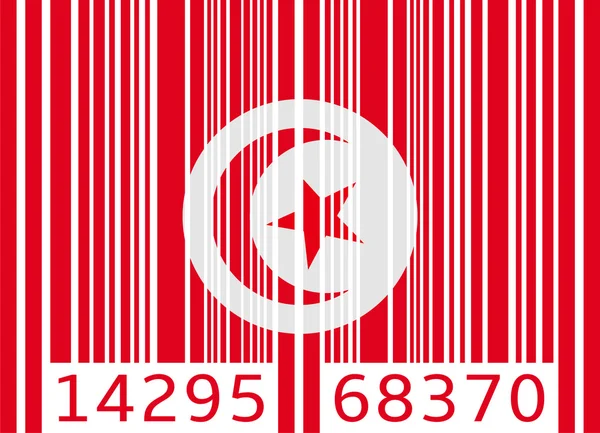 Bandera de código de barras tunisia — Archivo Imágenes Vectoriales